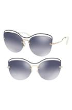 Women's Miu Miu 60mm Rimless Cat Eye Sunglasses - Blue