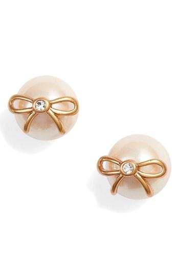 Women's Kate Spade New York Bow Pearly Bead Stud Earrings