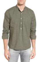 Men's Michael Bastian Gingham Band Collar Sport Shirt - Green