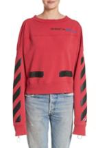 Women's Off-white X Champion Crewneck Sweatshirt, Size - Red