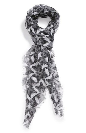 Leith 'kitty Kaleidoscope' Square Scarf Womens Black/ White One Size