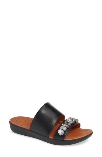 Women's Fitflop Delta Embellished Slide Sandal M - Black