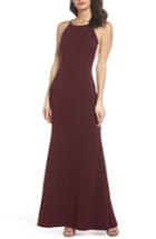 Women's Lulus Contrast Side Trumpet Gown - Burgundy