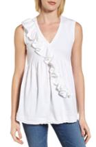 Women's Caslon Ruffle Knit Top - White