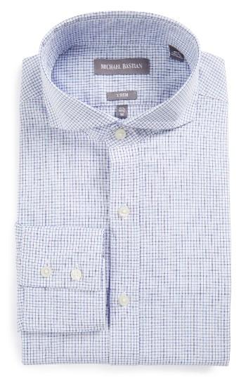 Men's Michael Bastian Trim Fit Check Dress Shirt R - Blue