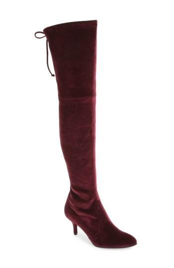 Women's Stuart Weitzman Tiemodel Over The Knee Stretch Boot .5 M - Burgundy