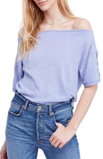 Women's Free People She's So Cool Off The Shoulder Top - Blue