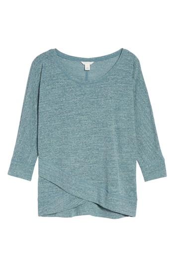 Petite Women's Caslon Crossover Front Tee P - Blue/green