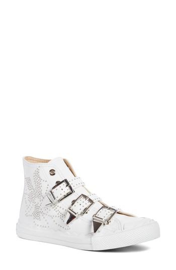 Women's Chloe Kyle Stud Buckle High Top Sneaker Us / 36eu - White