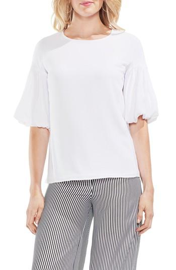 Women's Vince Camuto Bubble Sleeve Crepe Blouse, Size - White