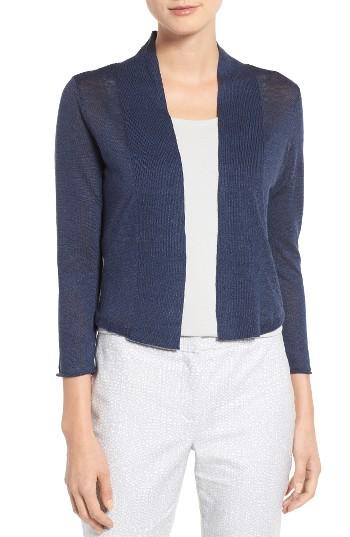 Women's Nic+zoe Daybreak Linen Blend Cardigan - Blue
