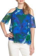 Women's Cece Cold Shoulder Watercolor Print Top