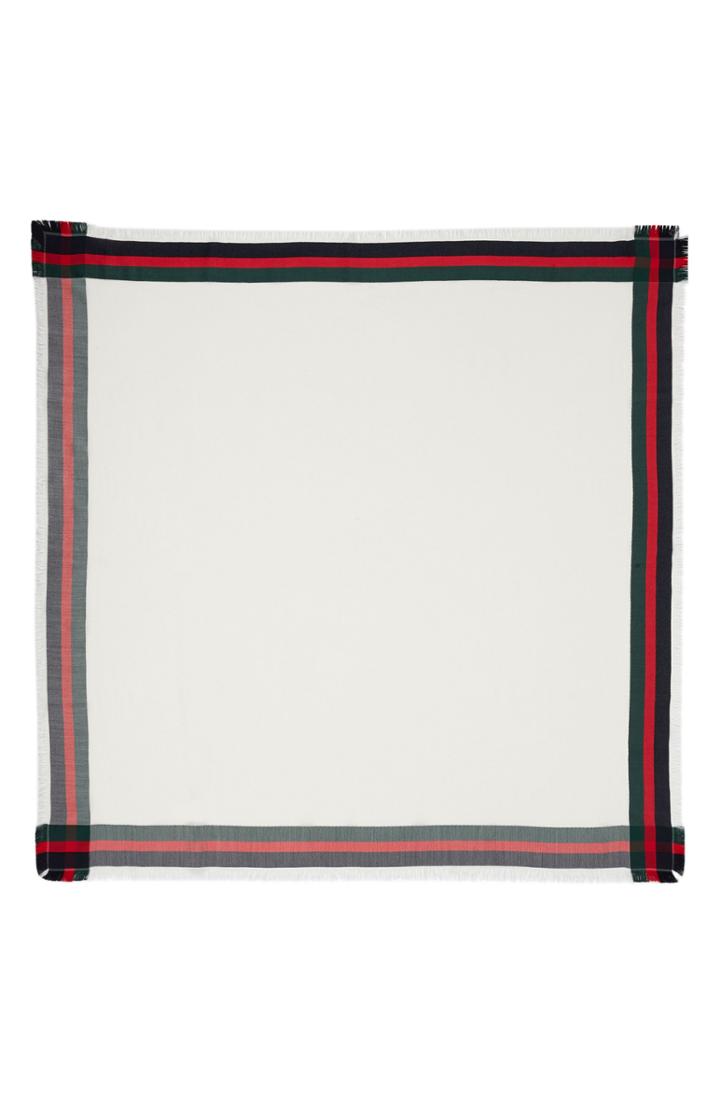 Women's Gucci Web Jacquard Silk & Wool Shawl