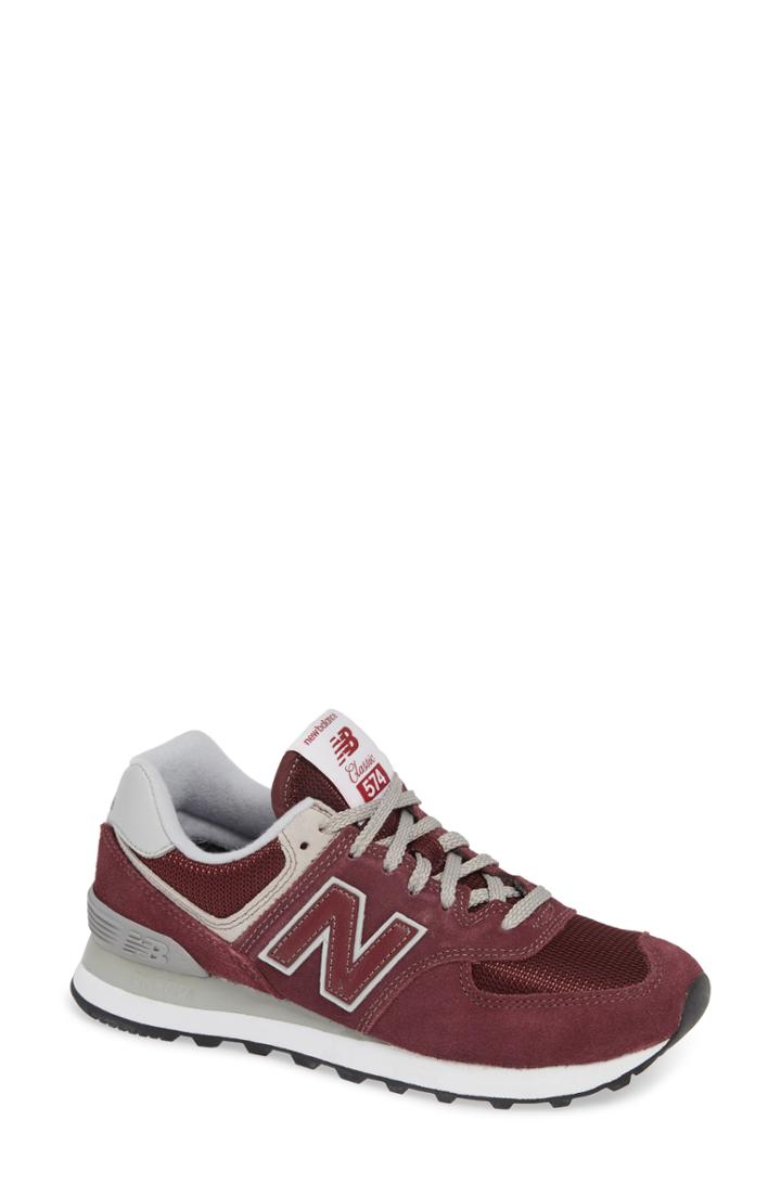Women's New Balance '574' Sneaker .5 B - Burgundy