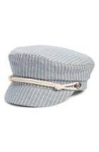Women's Bp. Rope Detail Stripe Baker Boy Hat - Blue