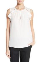 Women's Kate Spade New York Ruffle Shoulder Silk Top - Ivory
