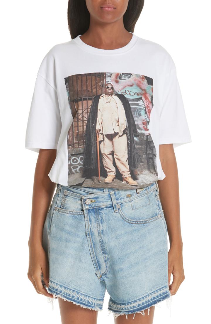 Women's R13 Biggie Graffiti Curtis Tee - White