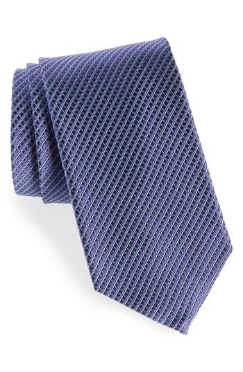 Men's Nordstrom Men's Shop Bucaro Micro Pattern Silk Tie, Size - Purple