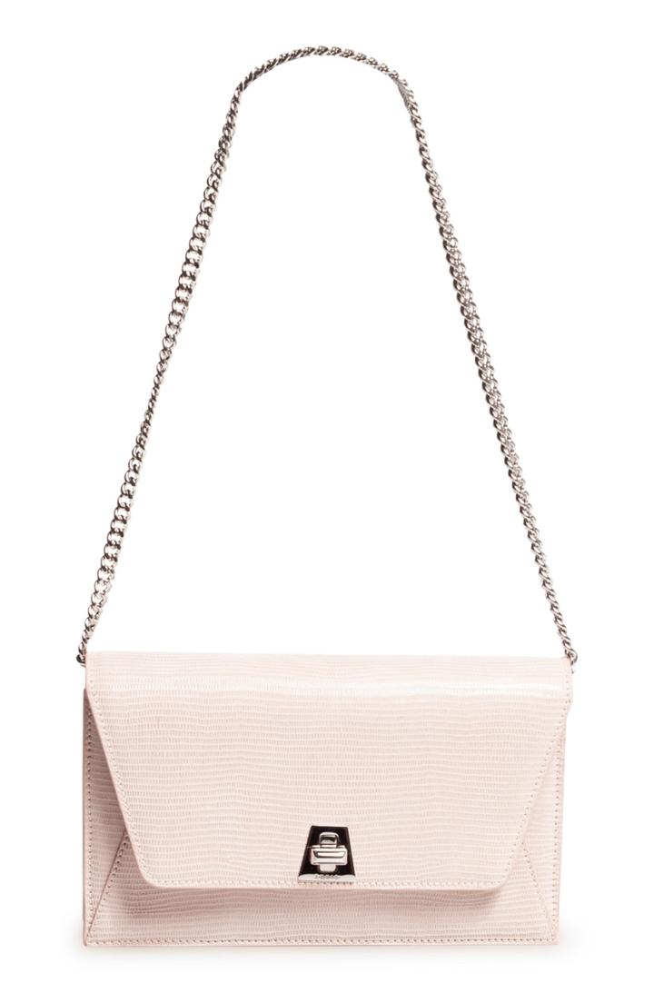 Women's Akris Anouk Lizard Embossed Wallet On A Chain - Pink