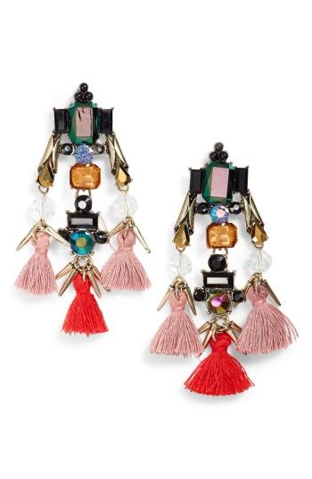 Women's Sole Society Tassel & Crystal Chandelier Earrings
