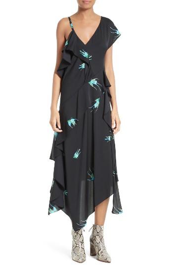 Women's Diane Von Furstenberg Asymmetrical Ruffle Midi Dress