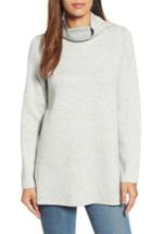 Women's Eileen Fisher Reversible Funnel Neck Tunic Sweater, Size - Grey