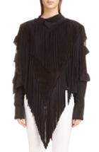 Women's Isabel Marant Daniela Fringe Suede Cape
