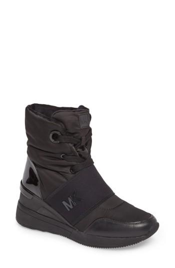 Women's Michael Michael Kors Shay Wedge Bootie .5 M - Black