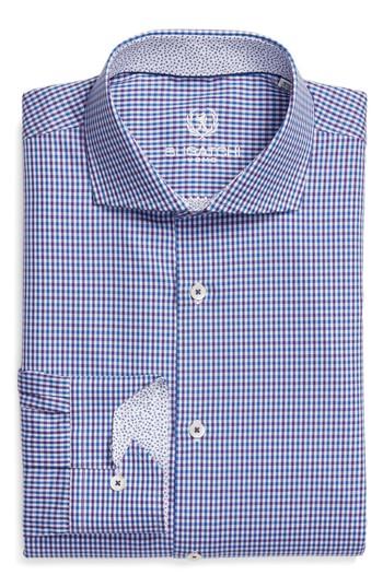 Men's Bugatchi Trim Fit Check Pattern Dress Shirt