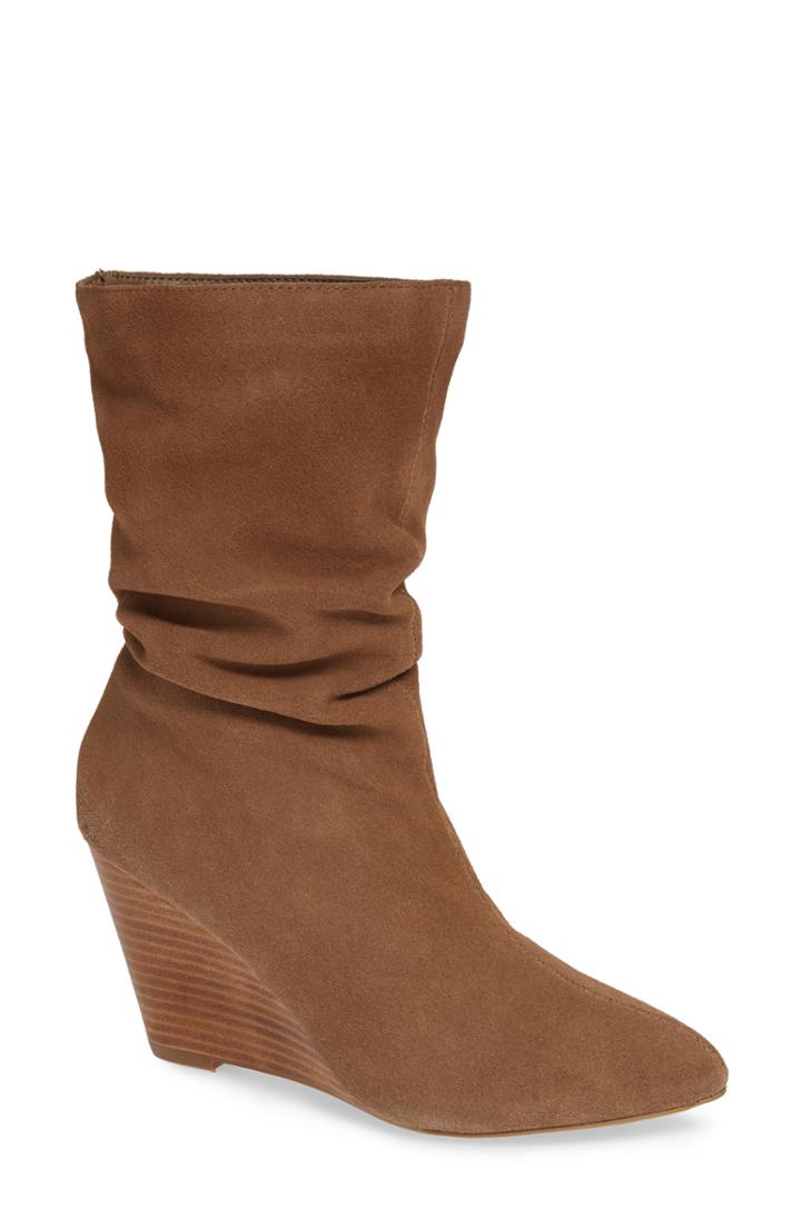 Women's Charles By Charles David Edell Slouchy Wedge Boot .5 M - Beige