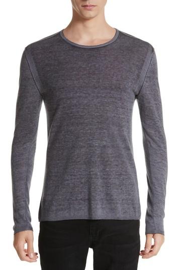 Men's John Varvatos Collection Silk & Cashmere Crewneck Sweater - Purple