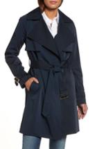 Women's Michael Michael Kors Satin Trench Coat - Blue