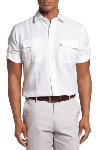 Men's Peter Millar Harkers Herringbone Fit Sport Shirt