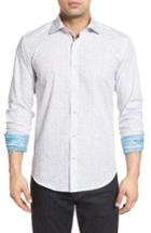 Men's Bugatchi Shaped Fit Anchor Print Sport Shirt - White