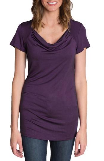 Women's Udderly Hot Mama 'chic' Cowl Neck Nursing Tee (4-6 Us) - Purple