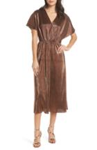 Women's Charles Henry Crossover Midi Dress, Size - Metallic