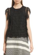 Women's Tracy Reese Flounce Lace Top - Black