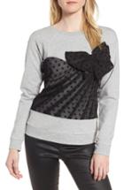 Women's Chelsea28 Mesh Bow Sweatshirt, Size - Grey