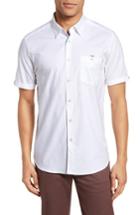 Men's Ted Baker London Wallo Trim Fit Short Sleeve Sport Shirt (xxl) - White