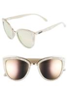 Women's Quay Australia 'my Girl' 50mm Cat Eye Sunglasses - Pearl/ Gold Mirror
