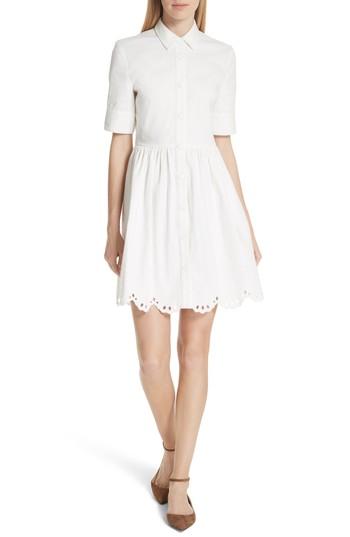 Women's Kate Spade New York Cutwork Denim Shirtdress - White