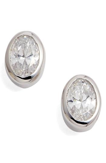 Women's Lafonn Bezel Set Oval Stud Earrings