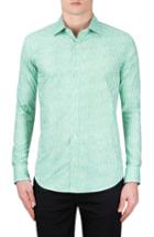 Men's Bugatchi Classic Fit Vertical Stripe Sport Shirt, Size - Green