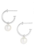 Women's Mikimoto Akoya Cultured Pearl Semi Hoop Earrings