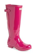 Women's Hunter Adjustable Back Gloss Rain Boot M - Pink
