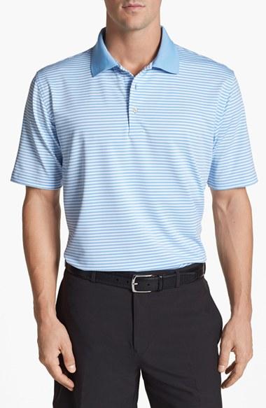 Men's Peter Millar 'competition' Stripe Stretch Microfiber Golf Polo
