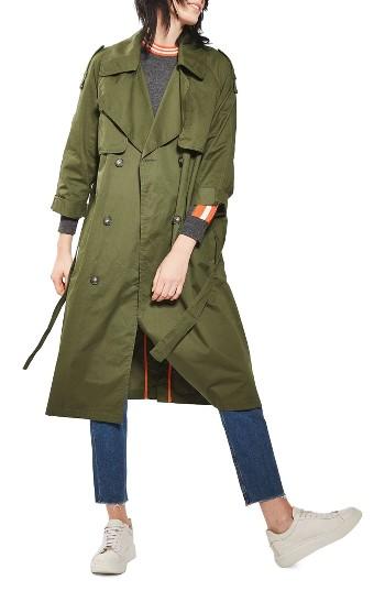 Women's Topshop Embroidered Trench Coat