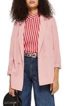 Women's Topshop Ava Double Breasted Jacket Us (fits Like 2-4) - Pink