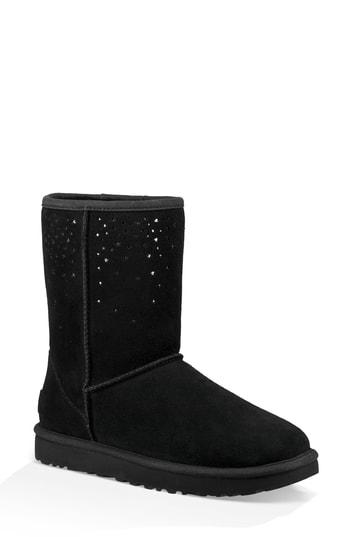 Women's Ugg Classic Short Stargirl Bootie M - Black
