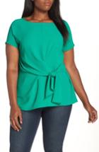 Women's Gibson Tie Front Blouse, Size Regular - Green